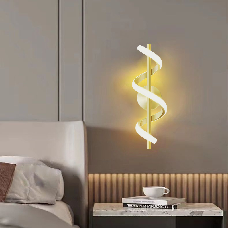 Lighting Decoration On Wall - ミニマリストの北欧スタイルのLEDウォールライト,寝室,ベッドサイド,黒,白,金の装飾的なインテリアランプ,リビングルーム,廊下,屋内照明