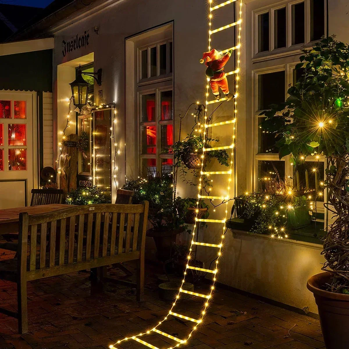 Lighting Tree Decor - クリスマスデコレーション用LEDストリングライト,吊り下げストリップライト,サンタクロース,屋内外,窓,庭,クリスマスツリー,家庭用