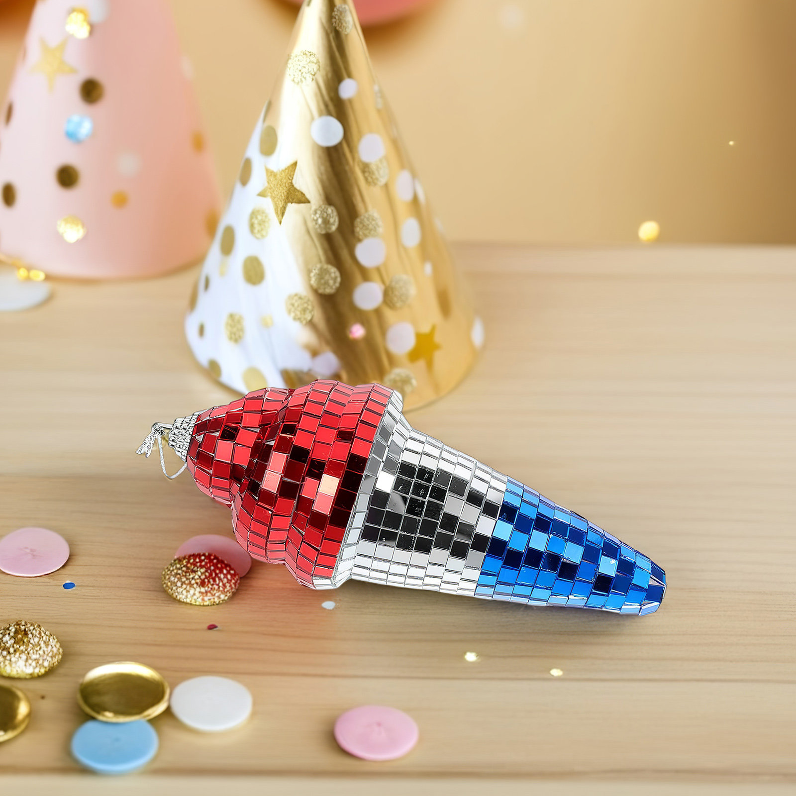Disco Ball Mirror - アイスクリームディスコボール吊り下げ装飾ミニミラーボールパーティー記念品結婚式誕生日Ktvレコーディングスタジオバークラブステージ用