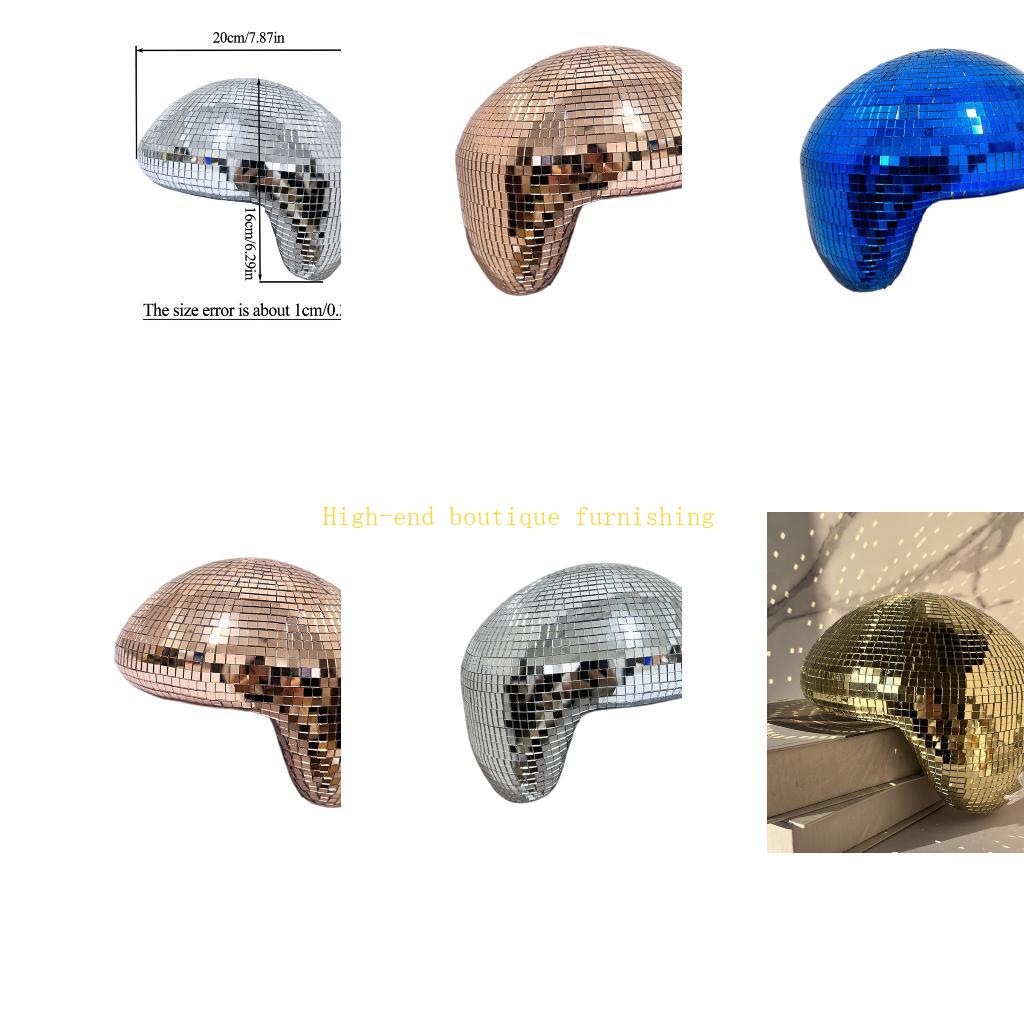 Disco Ball Mirror - L9NB 棚アクセントメルティングディスコボール装飾ミラータイル仕上げ、寝室のデスクスタイリング用の反射デスクトップ置物
