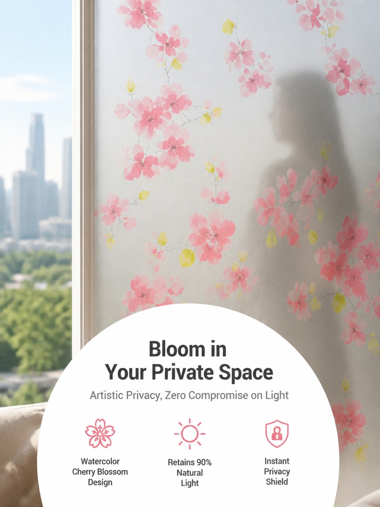 Office Lighting Decor - つや消しプライバシーウィンドウフィルム 半透明 ライトブロック 接着剤不要 UV保護 熱制御
