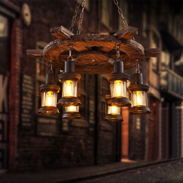 Lighting Decor Living Room - アンティーク調インテリア装飾吊り下げ照明器具 リビングルーム ダイニングルーム 木製ペンダントランプ