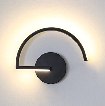 Lighting Decor Living Room - モダンな北欧LEDウォールランプ、ミニマリストブラック幾何学模様の壁掛け照明、寝室ベッドサイド、リビングルームの装飾、クリエイティブなホームライト