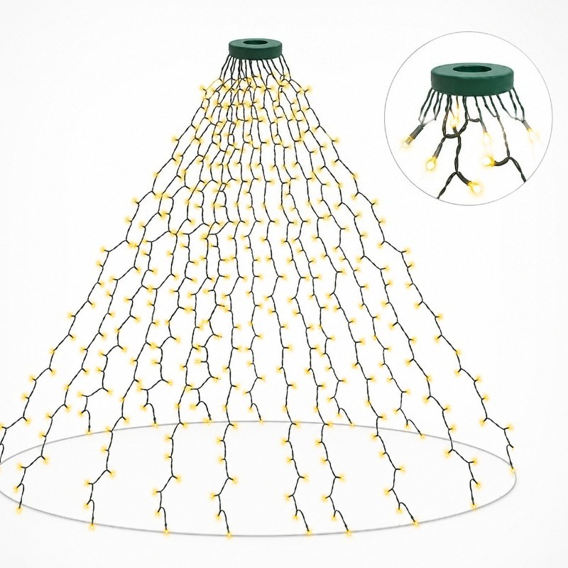 Lighting Tree Decor - 防水USB LEDストリングライト、クリスマスツリー、結婚式、庭、休日の装飾に最適な8つの照明モード