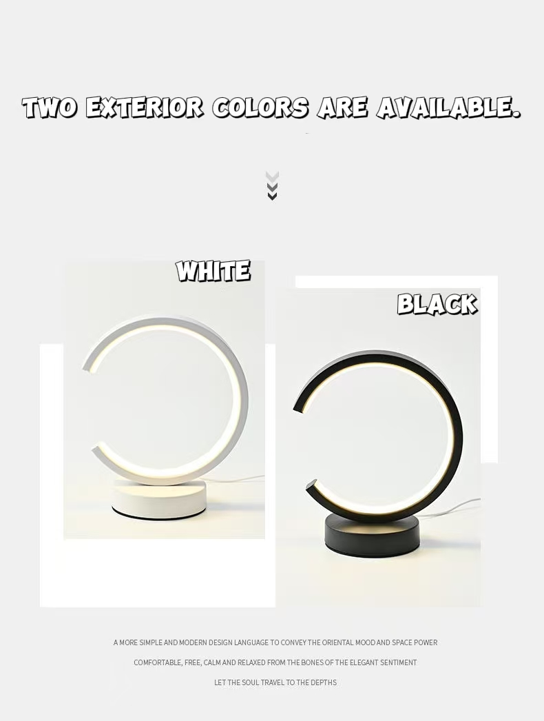 Lighting Decor Living Room - 20 センチメートル LED シンプルな円形リングテーブルランプ寝室のベッドサイドリビングルームレストランホテル装飾ランプ調光可能なラウンドナイトライト