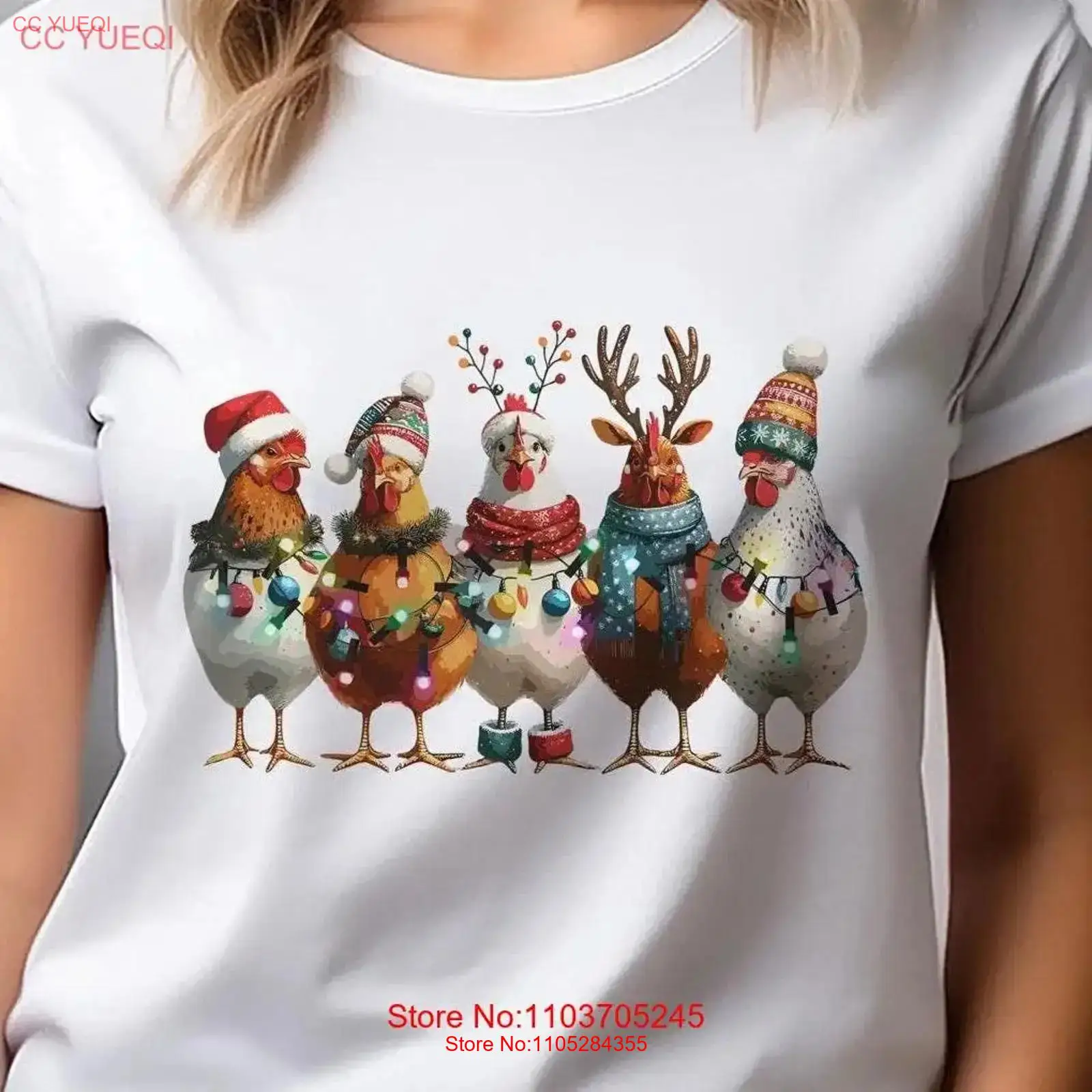Homestead Lighting & Decor Oconomowoc - クリスマスライトチキンズ ホームステッド ベラ キャンバス クルーネックTシャツ DTF