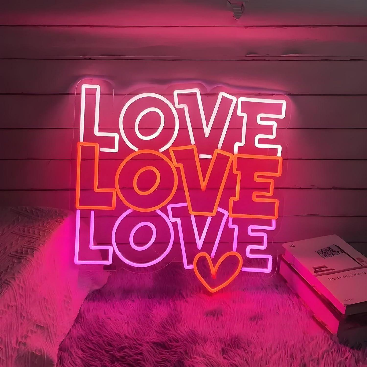 Led Lighting Wall Decor - ラブネオンサイン USB調光可能LEDネオンライト 結婚式 婚約記念日 パーティー ショップ