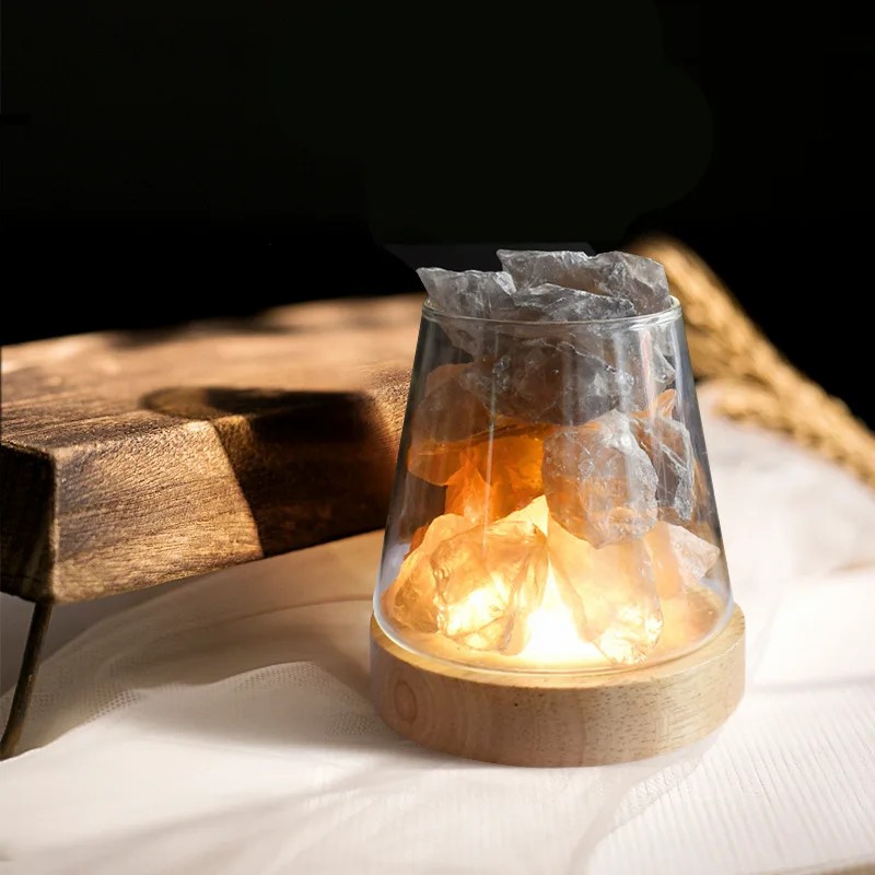 Himalayan Salt Lamp - D2 ナチュラルノベルティヒマラヤ塩テーブルナイトランプライト天然原石クリスタルエッセンシャルオイルディフューザーライトギフト装飾ランプ