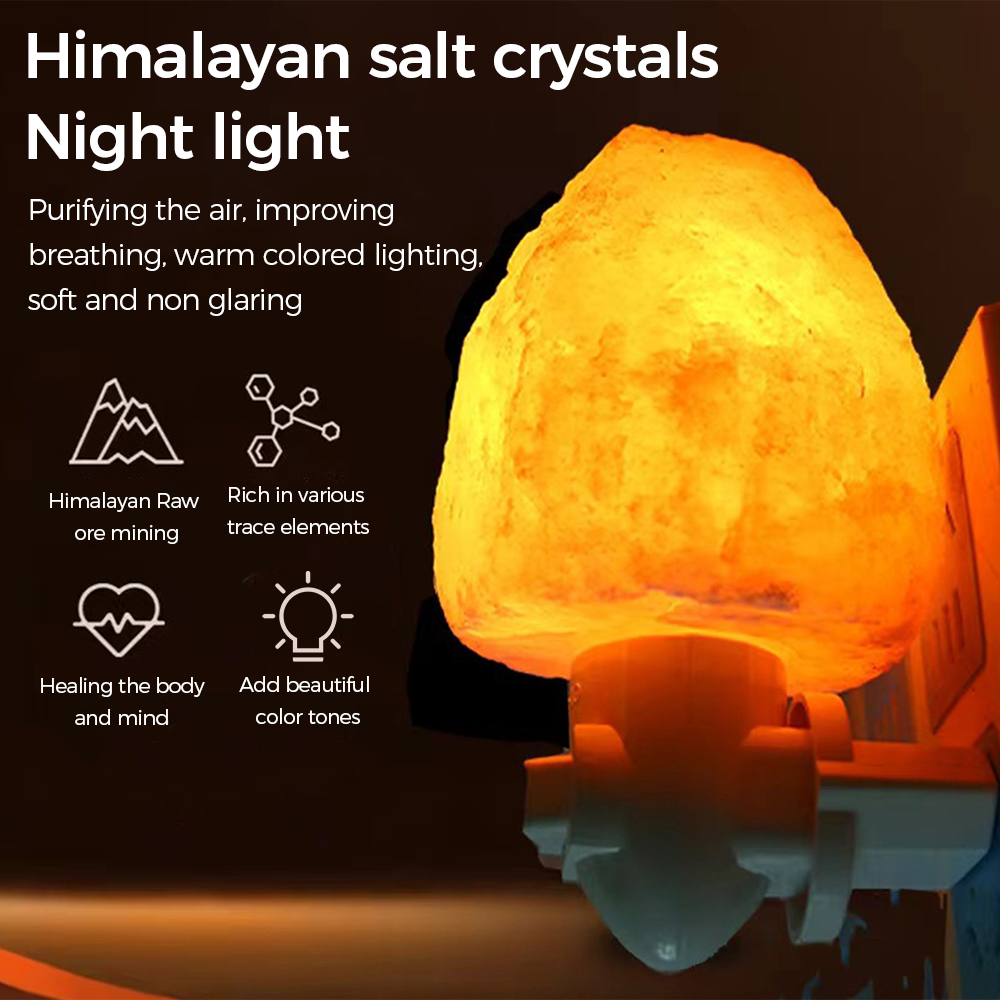 Himalayan Salt Lamp - C5 LED ナイトライト ヒマラヤ岩塩ランプ ナイトベッドサイド ホームデコレーション