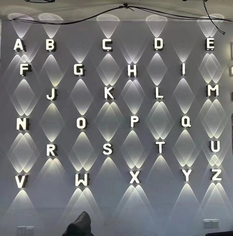 Led Lighting Wall Decor - 屋外IP65防水壁掛け照明 室内照明 ホームデコレーション 店舗・レストラン用広告文字 26文字モデル ウォールランプ