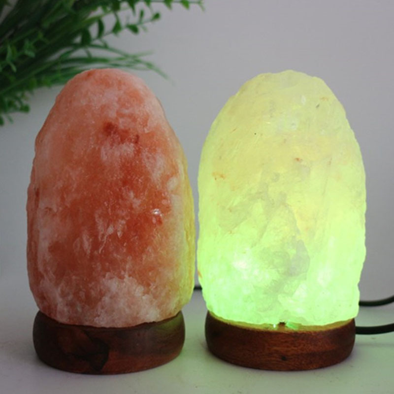 Himalayan Salt Lamp - ソルトランプ ヒマラヤクリスタル カラフルな変色 USB 天然塩石ランプ ベッドサイドナイトランプ