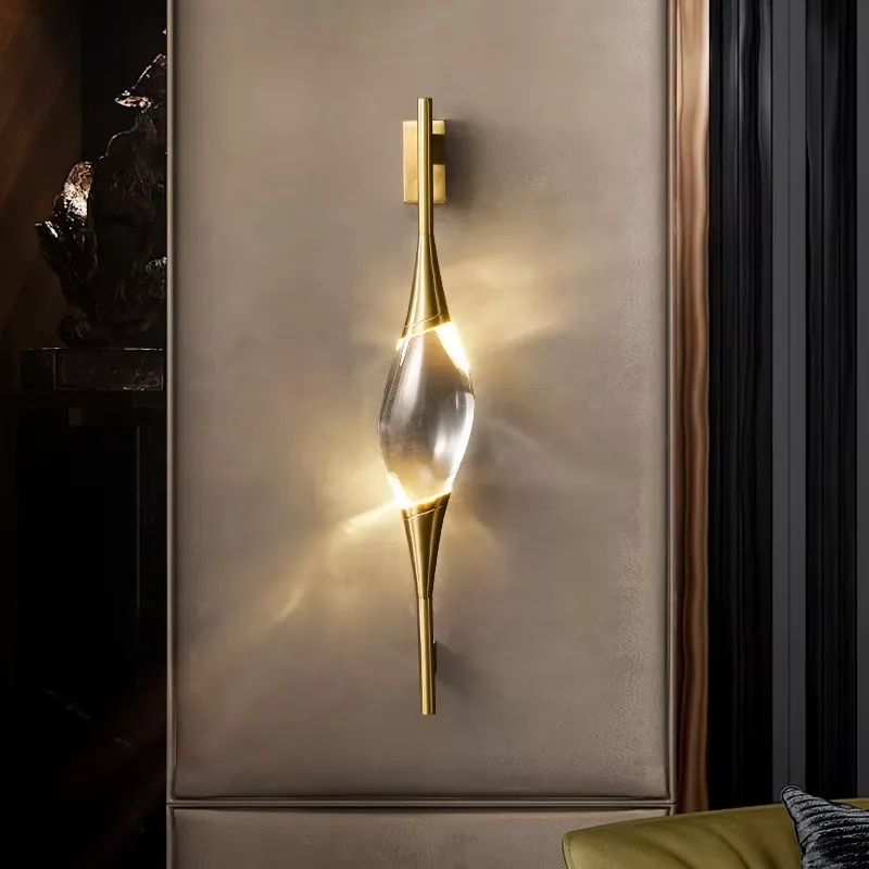 新デザイン モダン フル銅製 ゴールドクリスタル LED ウ - Led Lighting Wall Decor のレビューと価格