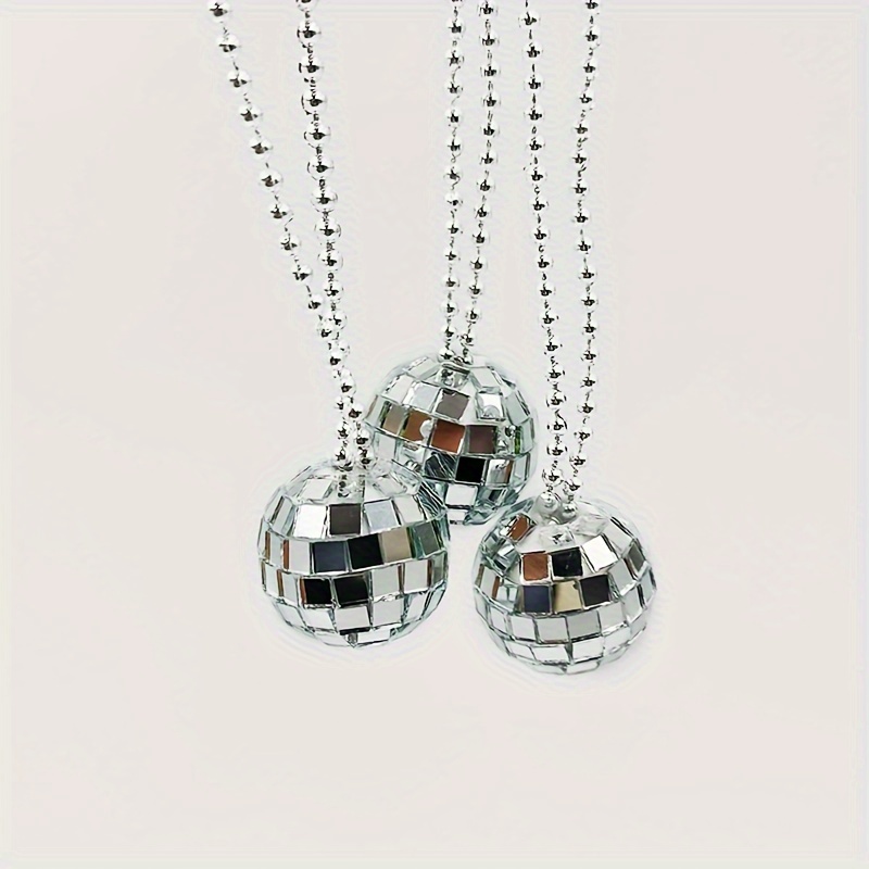 5 個 3 センチメートルミニミラーディスコボールネックレス - Disco Ball Mirror のレビューと価格