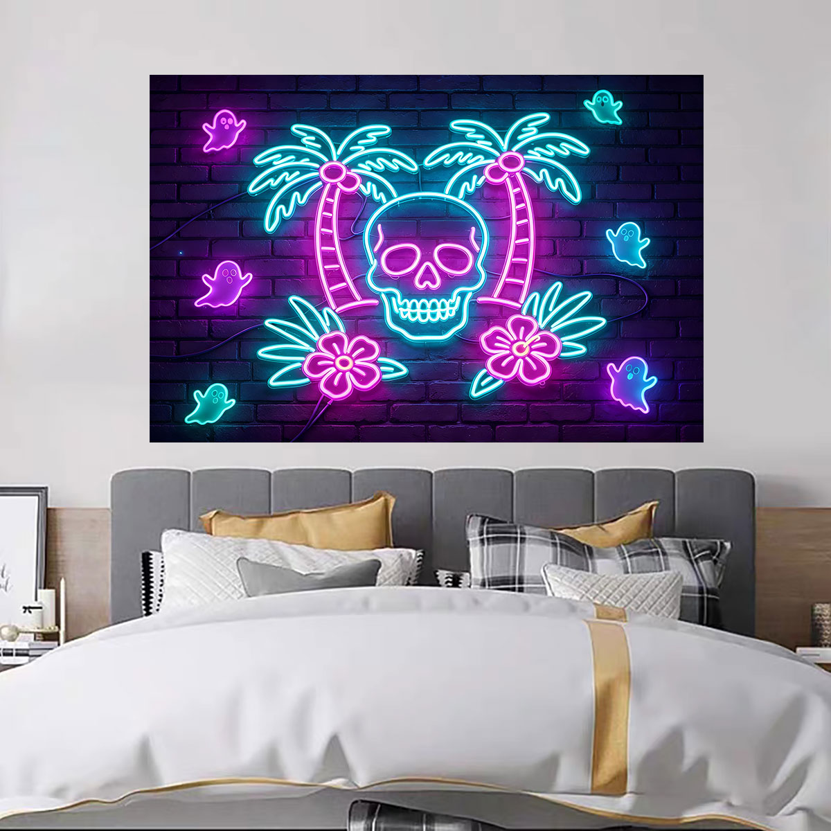 ネオンライトウォールステッカー ヤシの木のスケルトン パープ - Wall Decor Lighting Tree のレビューと価格