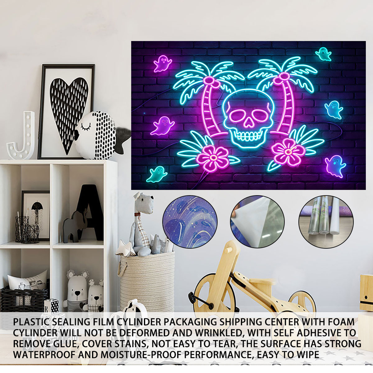 ネオンライトウォールステッカー ヤシの木のスケルトン パープ - Wall Decor Lighting Tree のレビューと価格