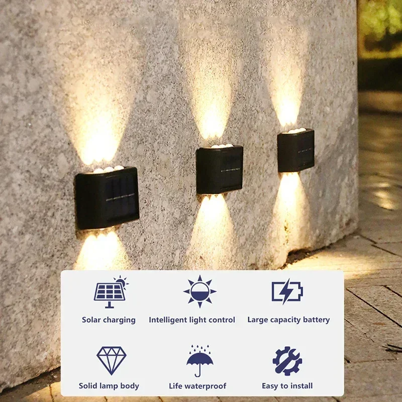 LEDソーラーライト 屋外防水 ソーラーウォールランプ 上下 - Led Lighting Wall Decor のレビューと価格