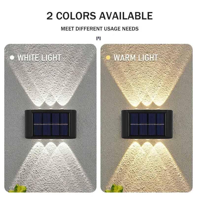 LEDソーラーライト 屋外防水 ソーラーウォールランプ 上下 - Led Lighting Wall Decor のレビューと価格