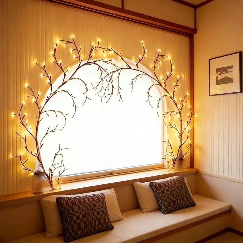 LEDツリーブランチウォールライト、フレキシブルウィローバイ - Wall Decor Lighting Tree のレビューと価格