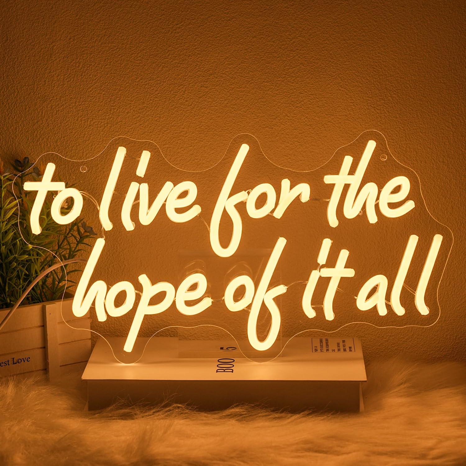 To Live For The Hope Of It All - Led Lighting Wall Decor のレビューと価格