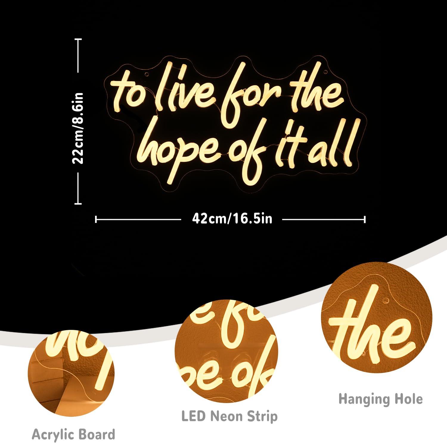 To Live For The Hope Of It All - Led Lighting Wall Decor のレビューと価格