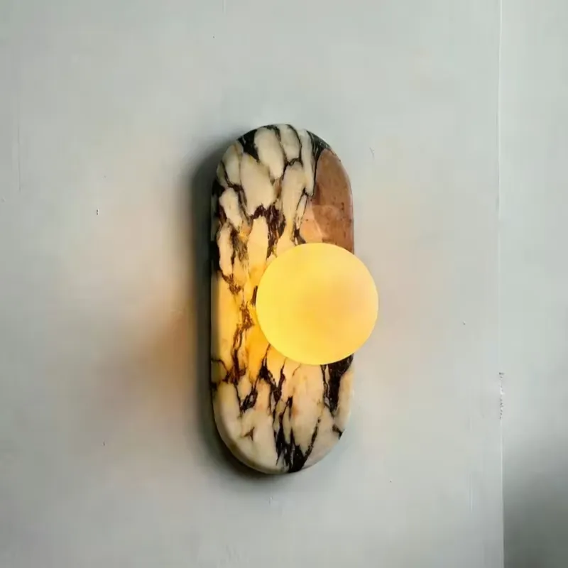 SJX ミニマリストナチュラルカラカッタヴィオラ大理石ウォー - Lighting Decor Living Room のレビューと価格