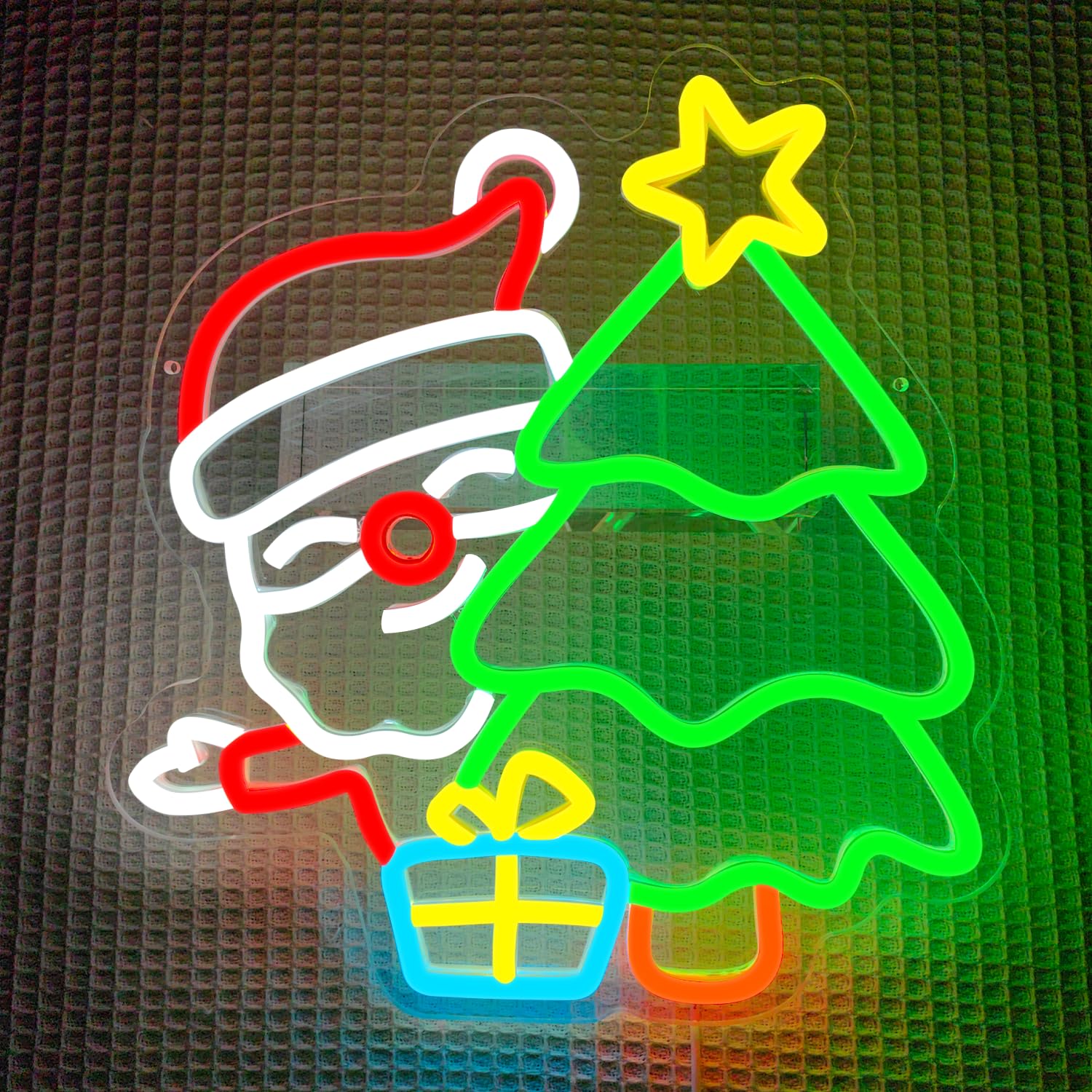 サンタネオンサイン 壁飾り 調光スイッチ付き クリスマスツリ - Wall Decor Lighting Tree のレビューと価格