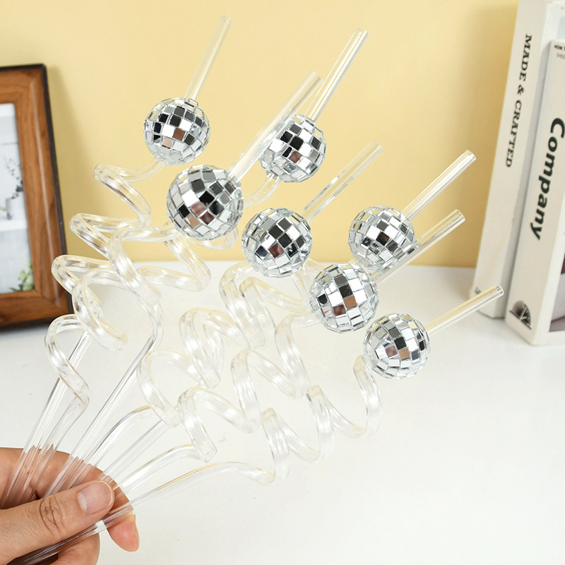 6本入りミラーディスコボールストロー 70年代ディスコパーテ - Disco Ball Mirror のレビューと価格