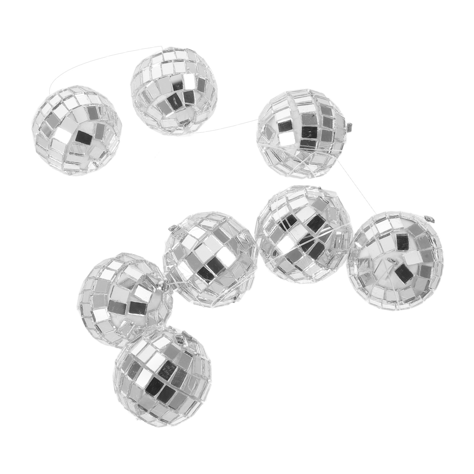 4個入りディスコボールガーランド シルバーミラーボール 吊り - Disco Ball Mirror のレビューと価格