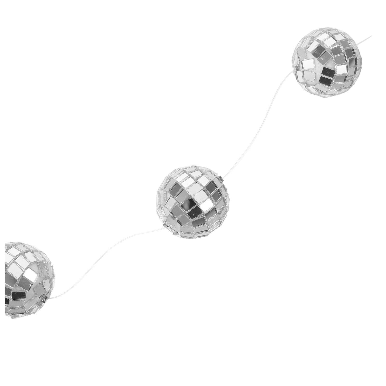 4個入りディスコボールガーランド シルバーミラーボール 吊り - Disco Ball Mirror のレビューと価格