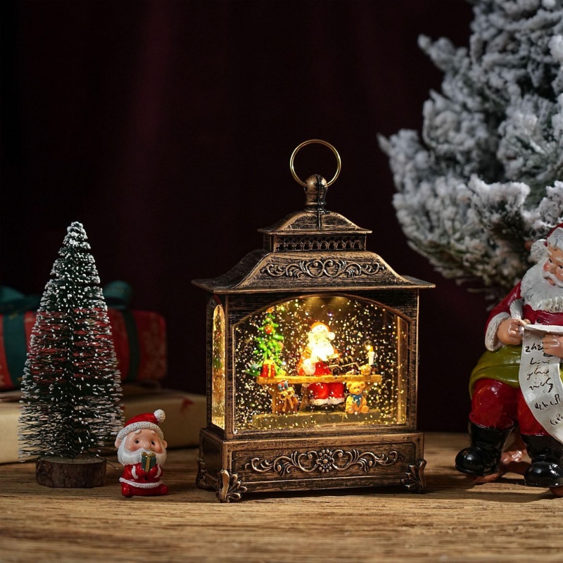 スノーグローブオルゴール クリスマスサンタツリー飾り ライト - Lighting Tree Decor のレビューと価格