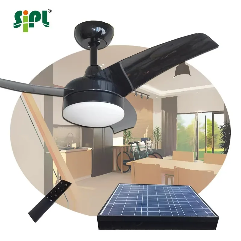 42インチソーラー天井扇風機、LEDライト付き、非電動、アプ - Homestead Lighting & Decor Oconomowoc のレビューと価格