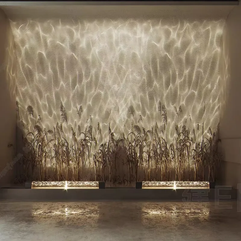 スマート3Dウォールウォッシュ炎投影ライト、水波紋雰囲気ラン - Lighting Decor Living Room のレビューと価格