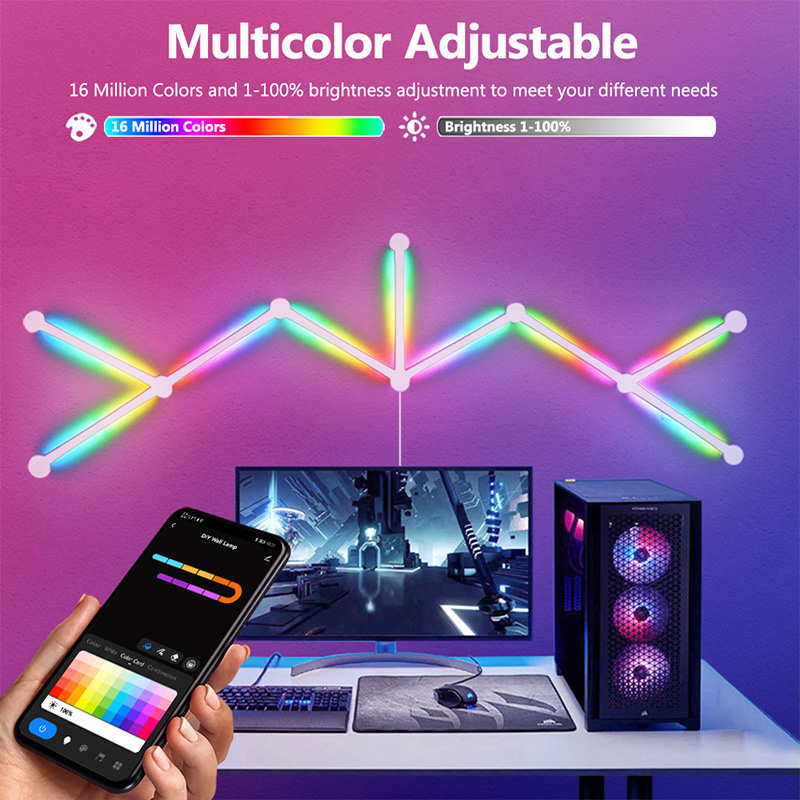 スマートRGBウォールランプ、Bluetoothアプリ接続L - Led Lighting Wall Decor のレビューと価格