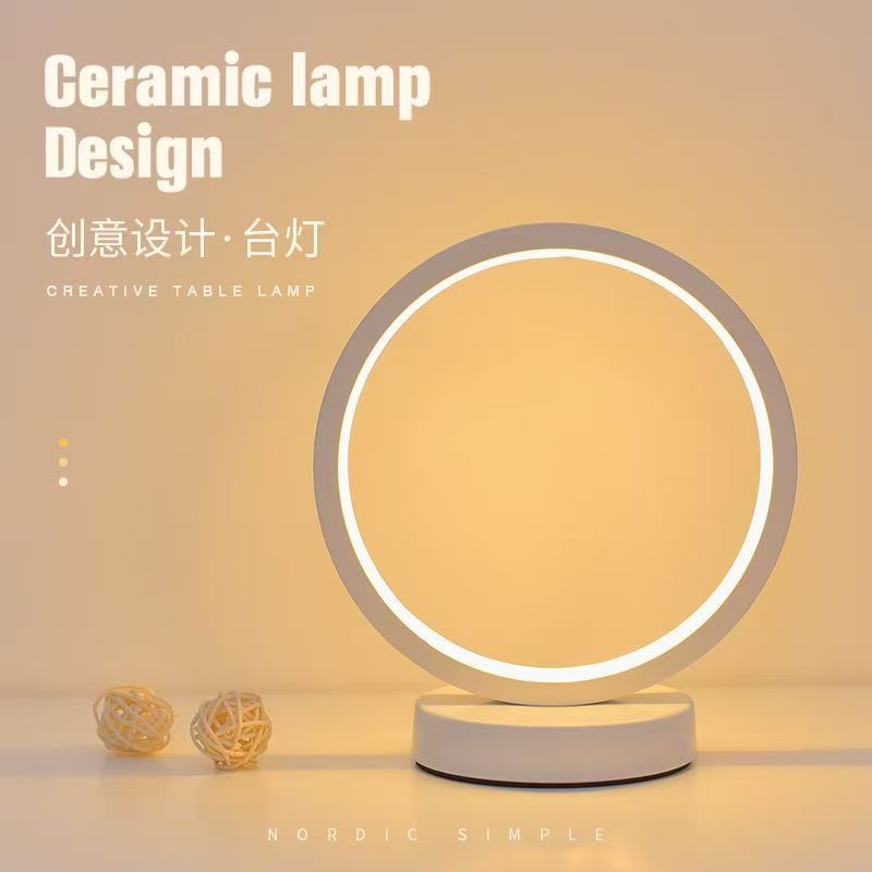 20 センチメートル LED シンプルな円形リングテーブルラ - Lighting Decor Living Room のレビューと価格
