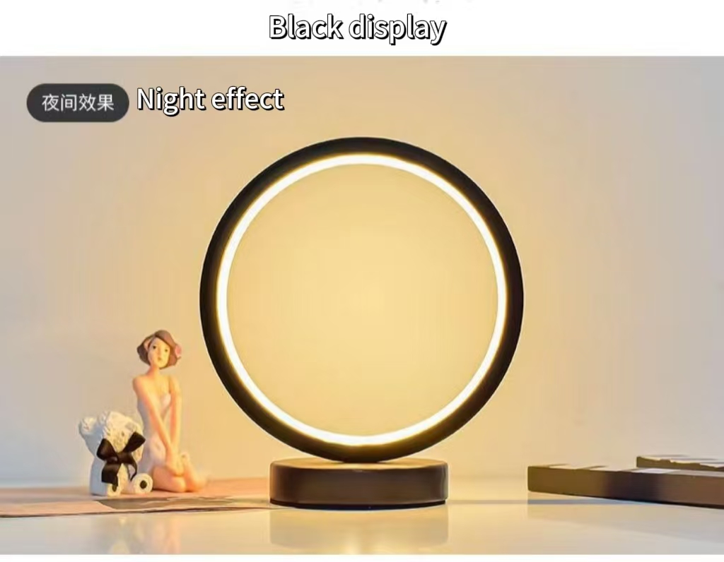 20 センチメートル LED シンプルな円形リングテーブルラ - Lighting Decor Living Room のレビューと価格