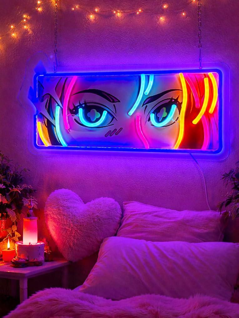 情熱的な瞳のネオンサインUSB調光LEDライト、男性用カバー - Led Lighting Wall Decor のレビューと価格