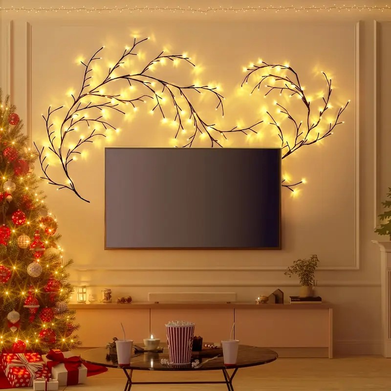 144 LED ストリングライト ツリーブランチランプ 寝室 - Wall Decor Lighting Tree のレビューと価格
