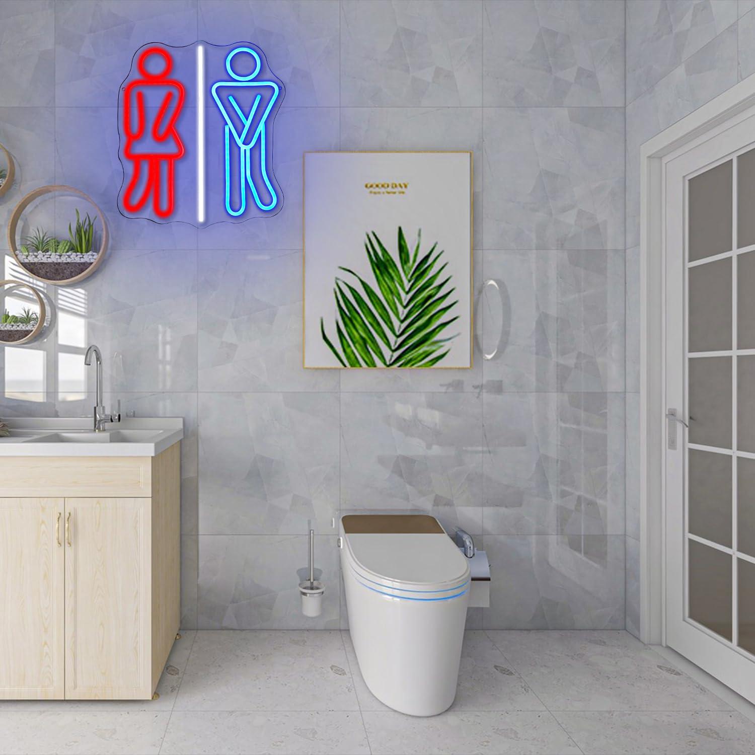 トイレのネオンサイン、トイレ、USB調光可能なLEDライト、 - Office Lighting Decor のレビューと価格