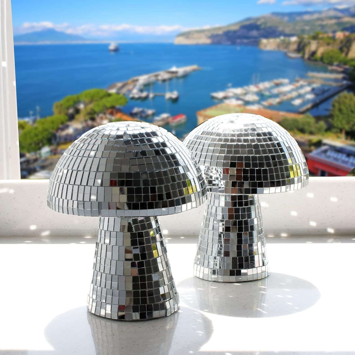 マッシュルームディスコボールミラーガラスタイルホリデーデコレ - Disco Ball Mirror のレビューと価格