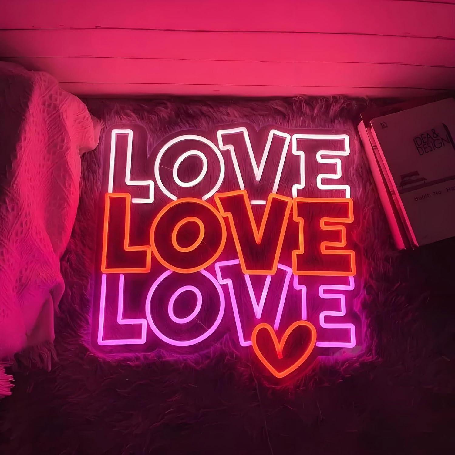 ラブネオンサイン USB調光可能LEDネオンライト 結婚式  - Led Lighting Wall Decor のレビューと価格