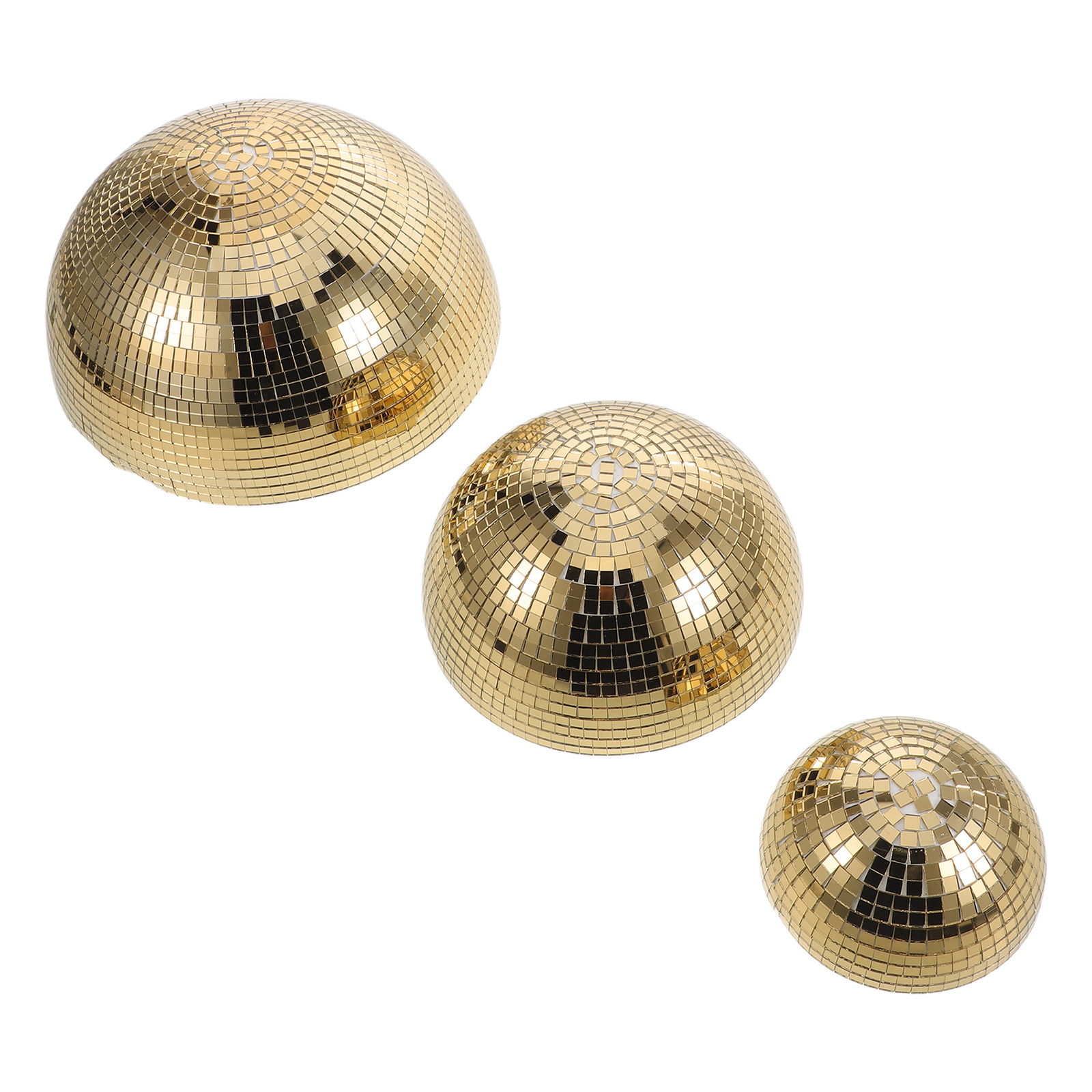 3個入り反射鏡ガラスディスコボール 半球形 7.68×5.9 - Disco Ball Mirror のレビューと価格
