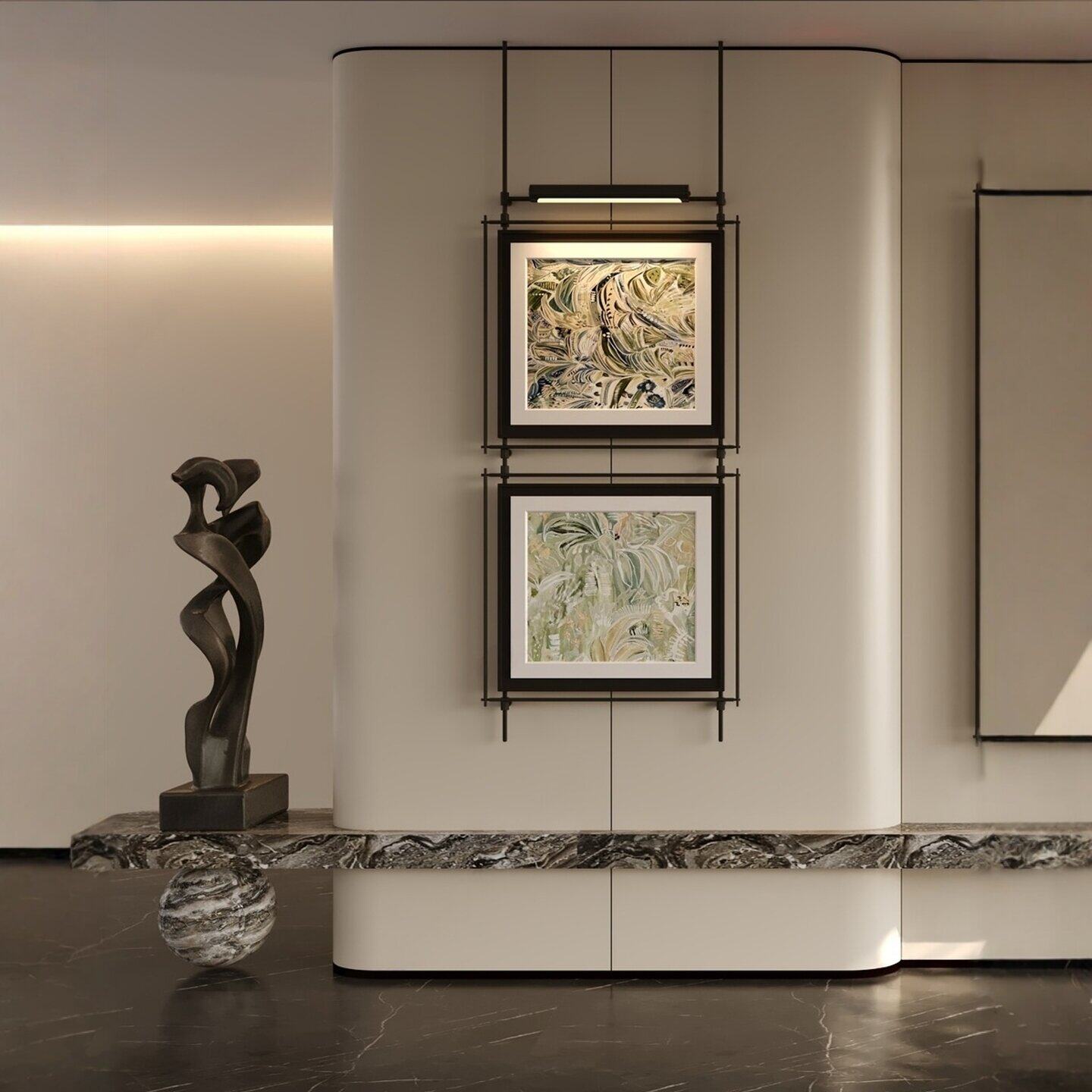 侘び寂びスタイルの金属製吊り下げ式LED装飾画、家の装飾、リ - Lighting Decoration On Wall のレビューと価格