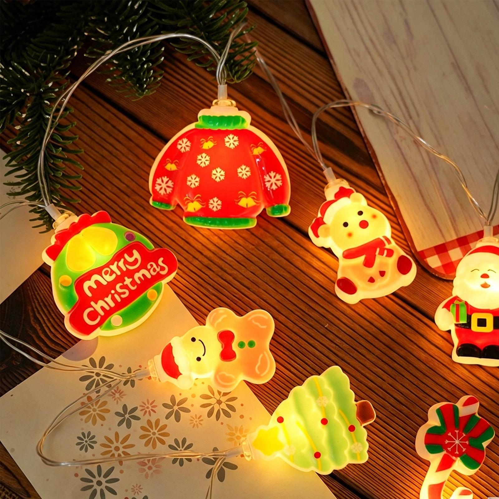 サンタクロースストリングライト LEDサンタスノーマンキュー - Lighting Tree Decor のレビューと価格
