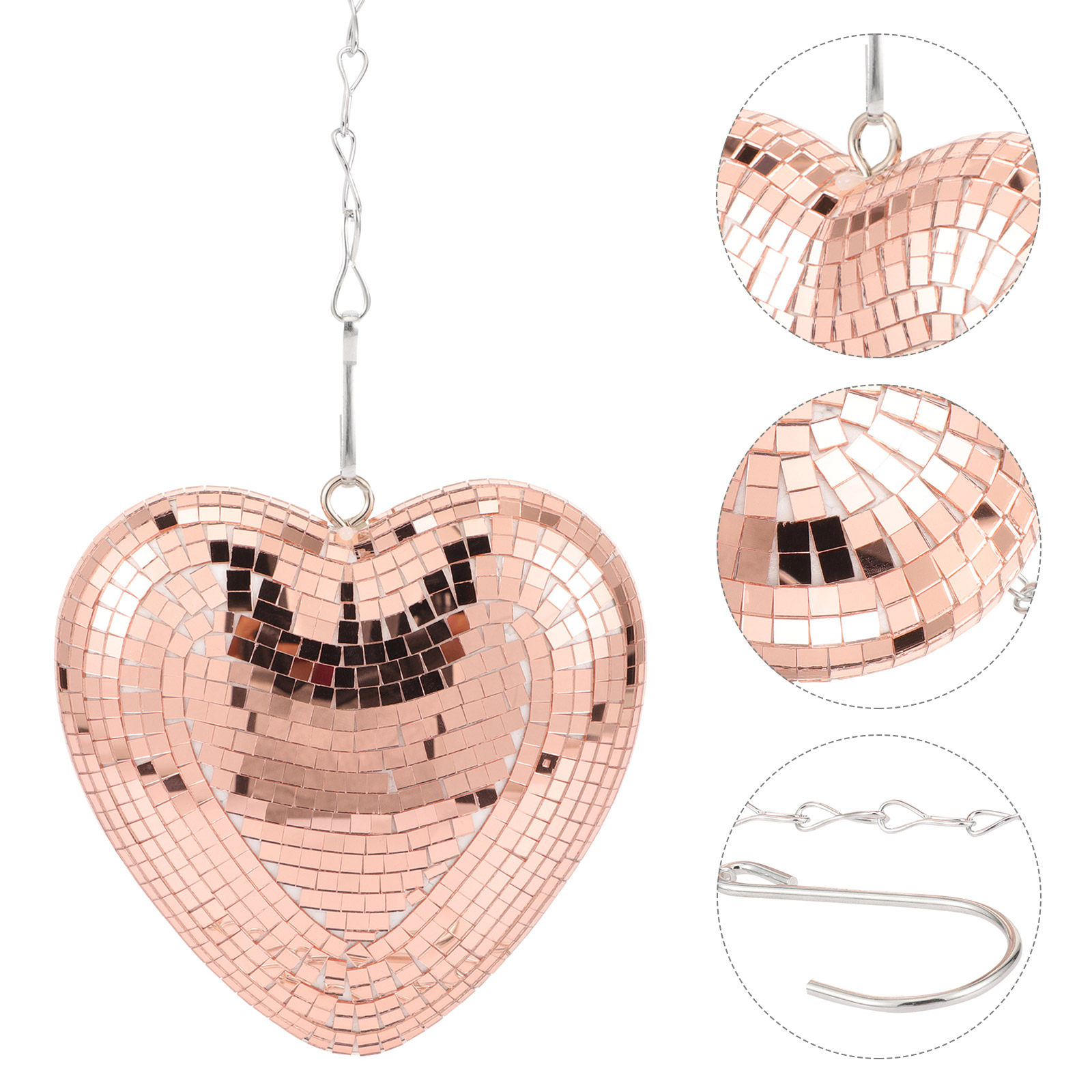 吊り下げ式ハート型ディスコボール装飾ミラーボール、パーティー - Disco Ball Mirror のレビューと価格