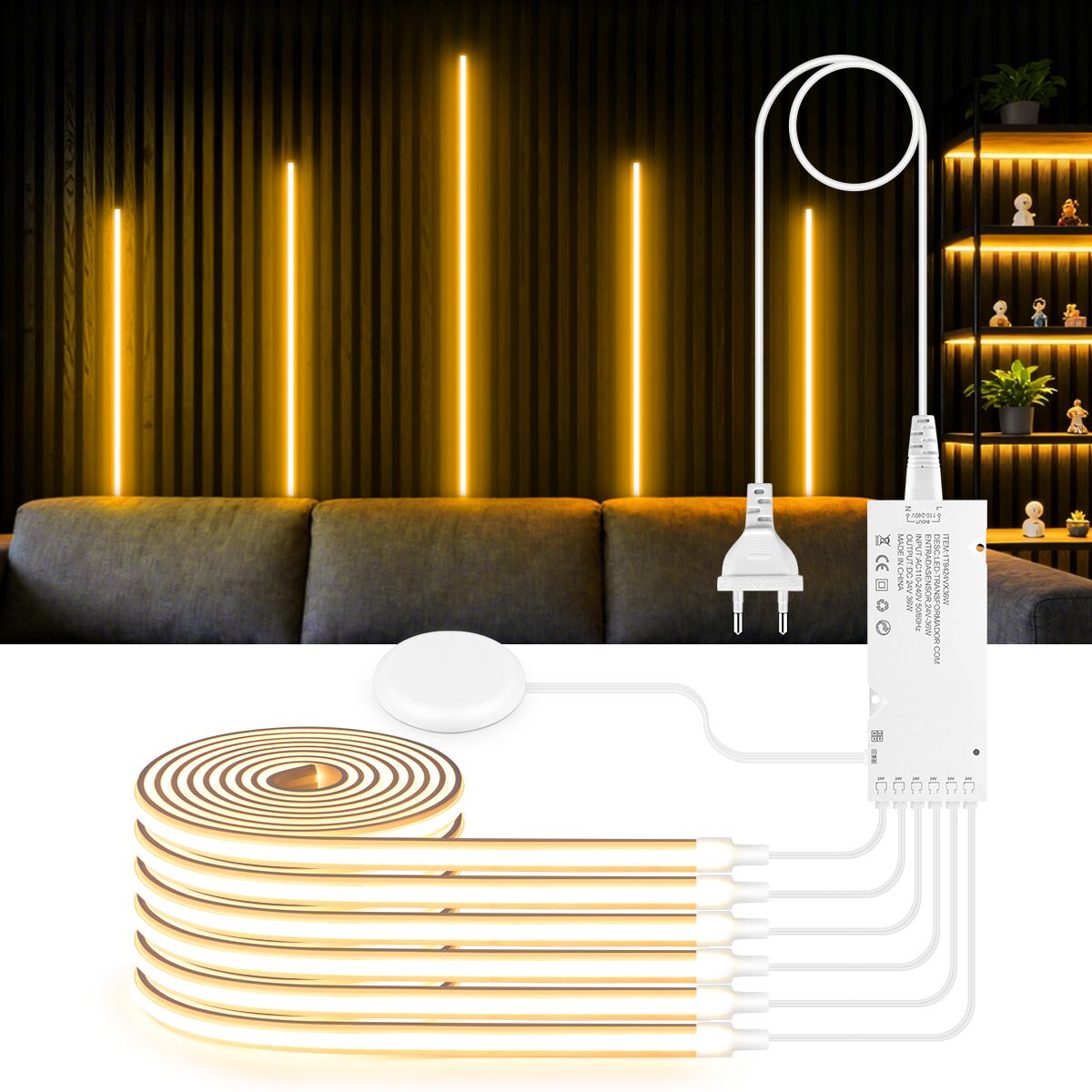 埋め込み式音響壁パネル装飾 自己粘着ネオンCOB LEDライ - Lighting Decoration On Wall のレビューと価格