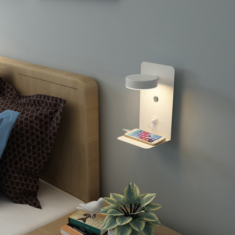 USB充電器付きのモダンなLEDウォールライト,屋内照明,リ - Lighting Decoration On Wall のレビューと価格